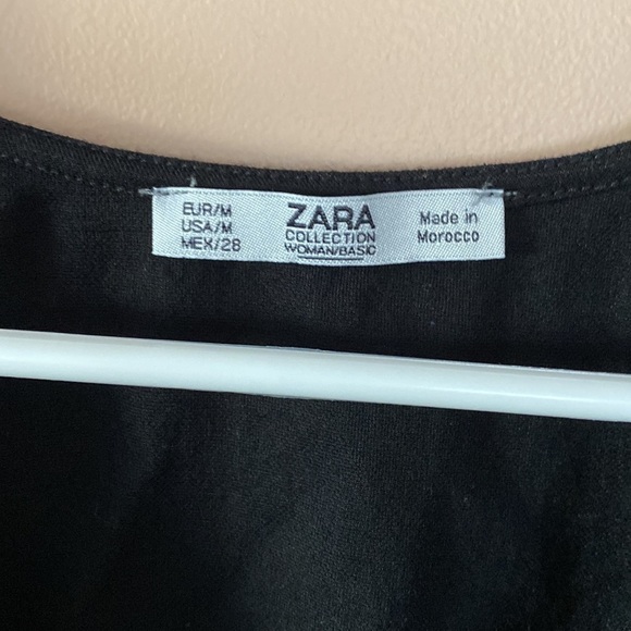Zara Tie Front Black Blouse - Picture 2 of 5